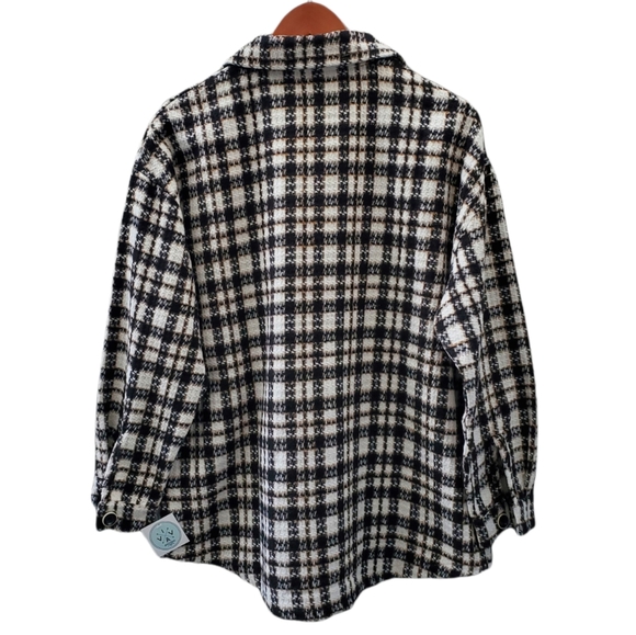 Drop Shoulder Plaid Tweed Pocket Coat - Picture 10 of 12